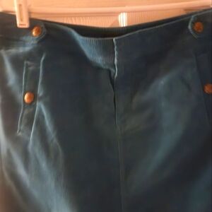 Talbots Pretty Turquoise/Teal Soft Corduroy A Line Skirt